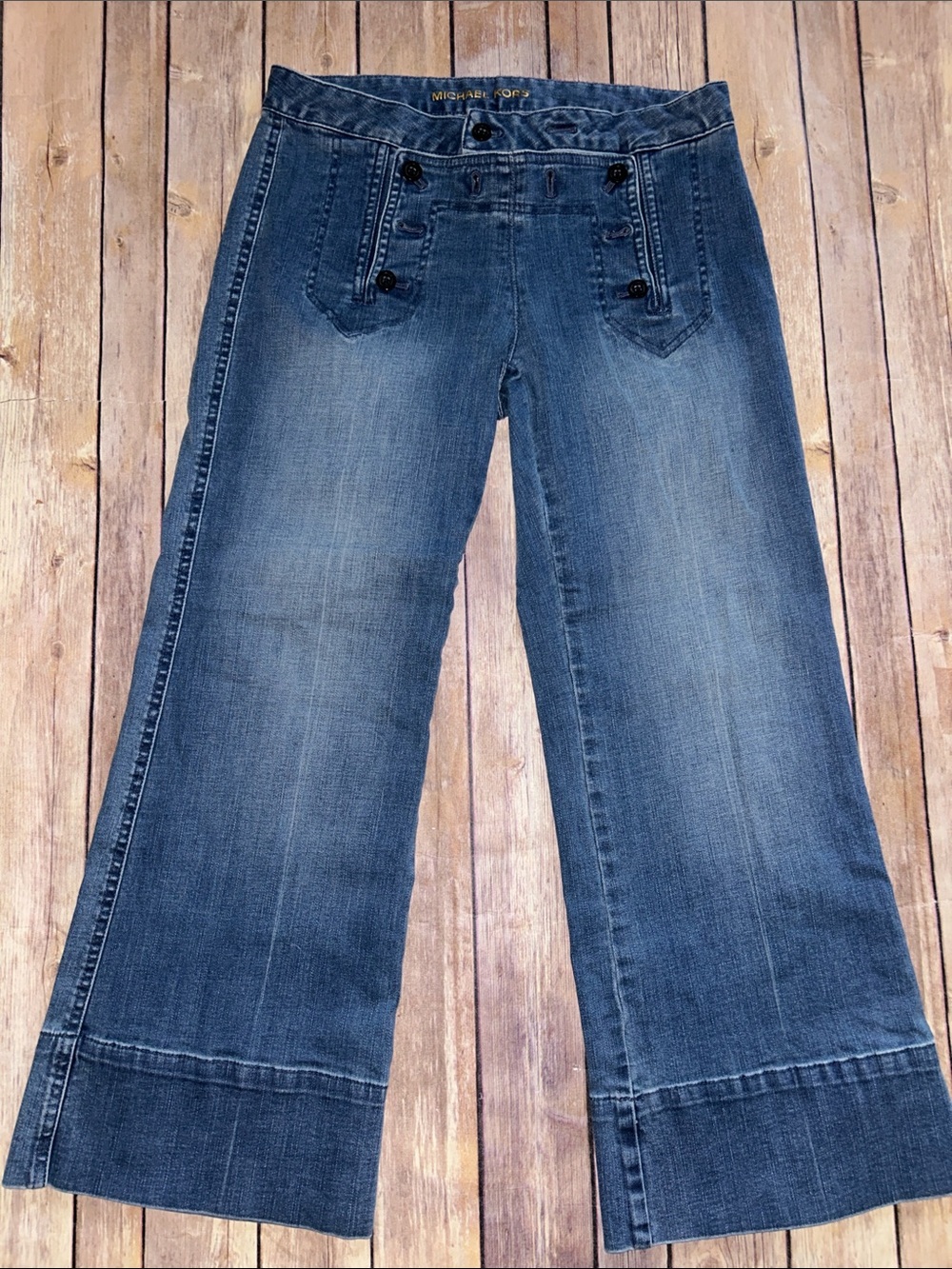 Michael Kors Medium Blue Flared Sailor Jeans